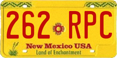 NM license plate 262RPC