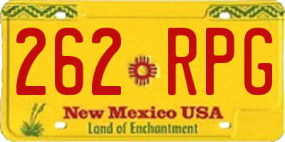 NM license plate 262RPG