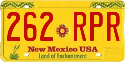 NM license plate 262RPR