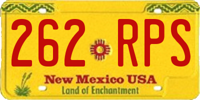 NM license plate 262RPS