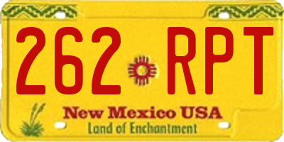 NM license plate 262RPT
