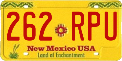 NM license plate 262RPU