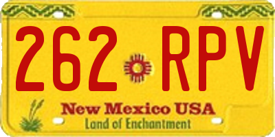 NM license plate 262RPV