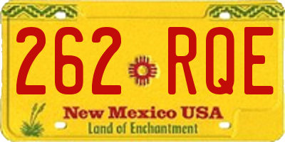 NM license plate 262RQE