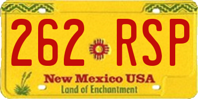 NM license plate 262RSP