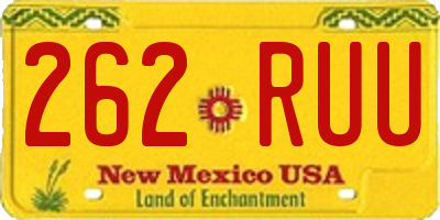 NM license plate 262RUU