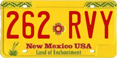 NM license plate 262RVY