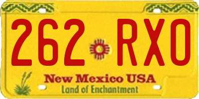 NM license plate 262RXO