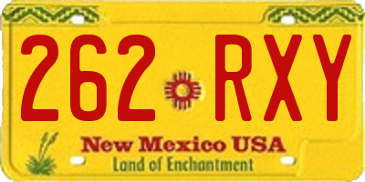NM license plate 262RXY