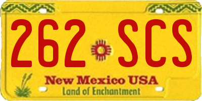 NM license plate 262SCS
