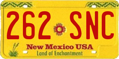 NM license plate 262SNC