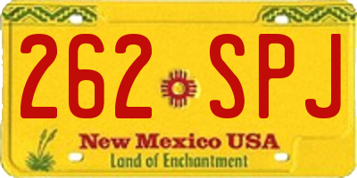 NM license plate 262SPJ