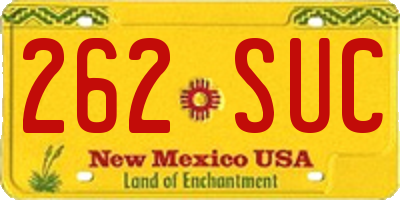 NM license plate 262SUC