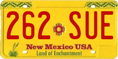 NM license plate 262SUE