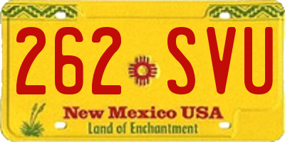 NM license plate 262SVU
