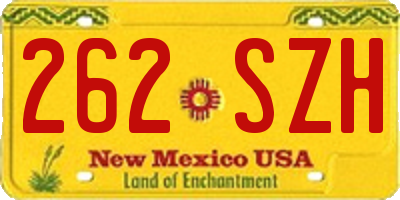 NM license plate 262SZH