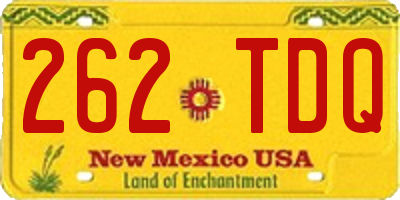 NM license plate 262TDQ