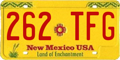 NM license plate 262TFG