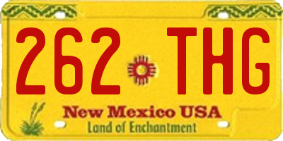 NM license plate 262THG