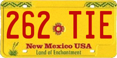 NM license plate 262TIE