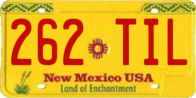 NM license plate 262TIL