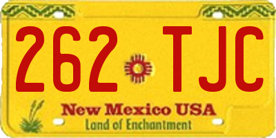 NM license plate 262TJC