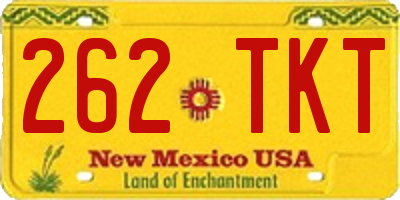 NM license plate 262TKT