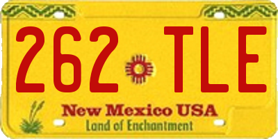 NM license plate 262TLE
