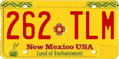 NM license plate 262TLM