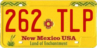 NM license plate 262TLP