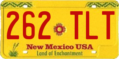 NM license plate 262TLT