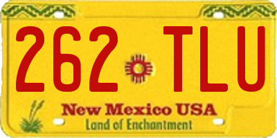 NM license plate 262TLU
