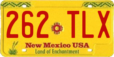 NM license plate 262TLX