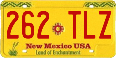 NM license plate 262TLZ