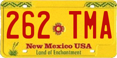 NM license plate 262TMA