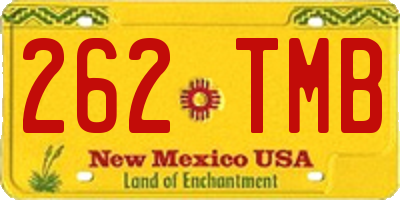 NM license plate 262TMB
