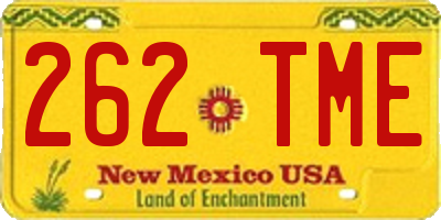NM license plate 262TME