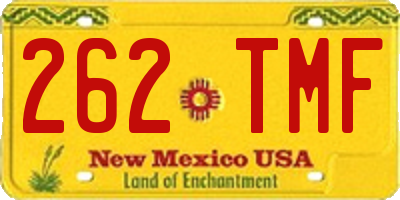 NM license plate 262TMF