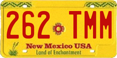 NM license plate 262TMM