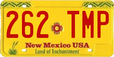 NM license plate 262TMP