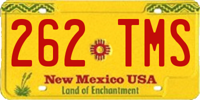 NM license plate 262TMS