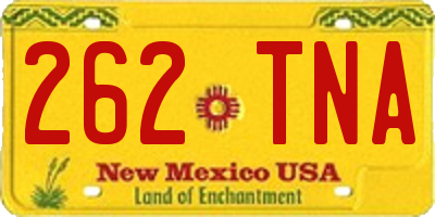 NM license plate 262TNA