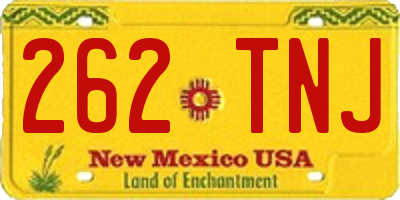 NM license plate 262TNJ