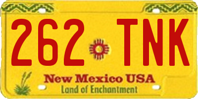 NM license plate 262TNK