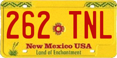 NM license plate 262TNL