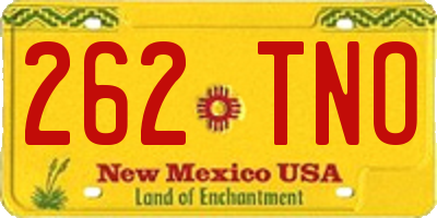 NM license plate 262TNO