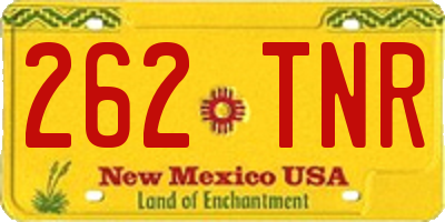 NM license plate 262TNR