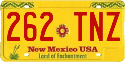 NM license plate 262TNZ