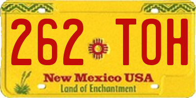 NM license plate 262TOH