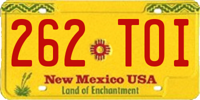 NM license plate 262TOI